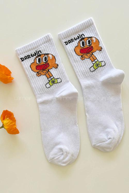 Lamelif Darwin Desenli Kolej Çorap