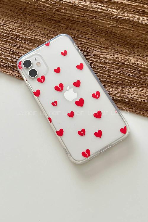 Lamelif ıPhone 11 Baskılı Şeffaf Telefon Kılıfı