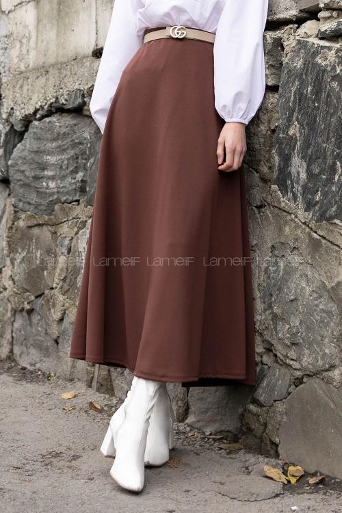 Lamelif Kloş Etek Acı Kahve