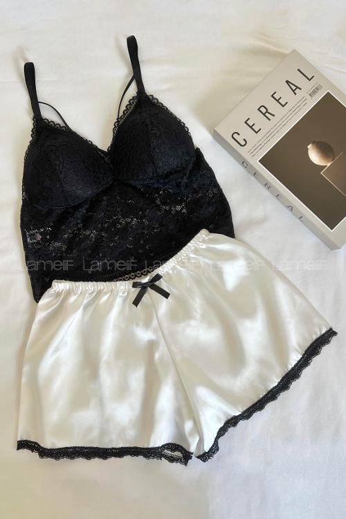 Lamelif Dantelli Bralet Takım Desteksiz