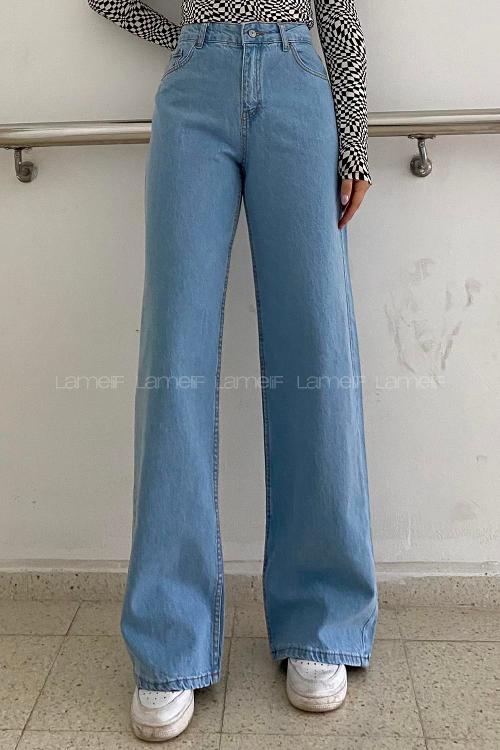 Light Blue Denim High Waist Denim Pants