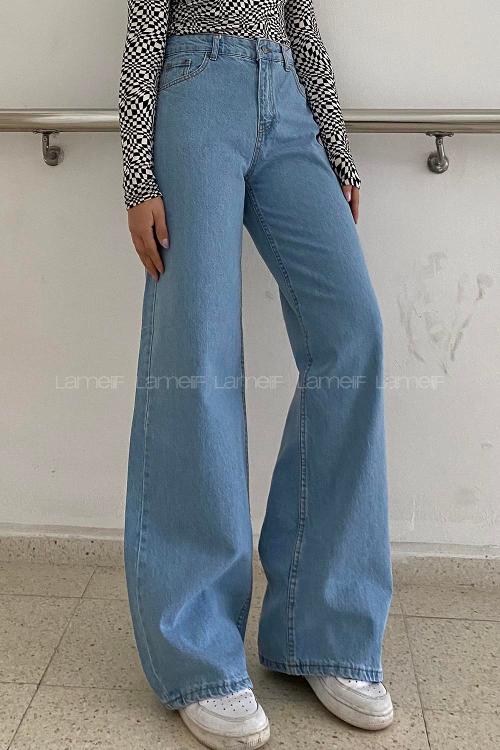 Light Blue Denim High Waist Denim Pants