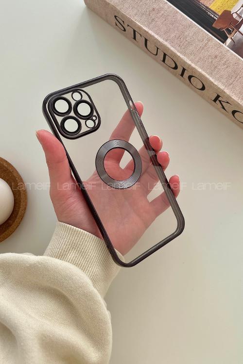 Lamelif iPhone 13 Pro Max Lens Korumalı Telefon Kılıfı Siyah