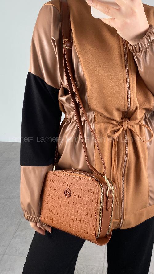 Tan Buckle Skin Hand Bag Bag