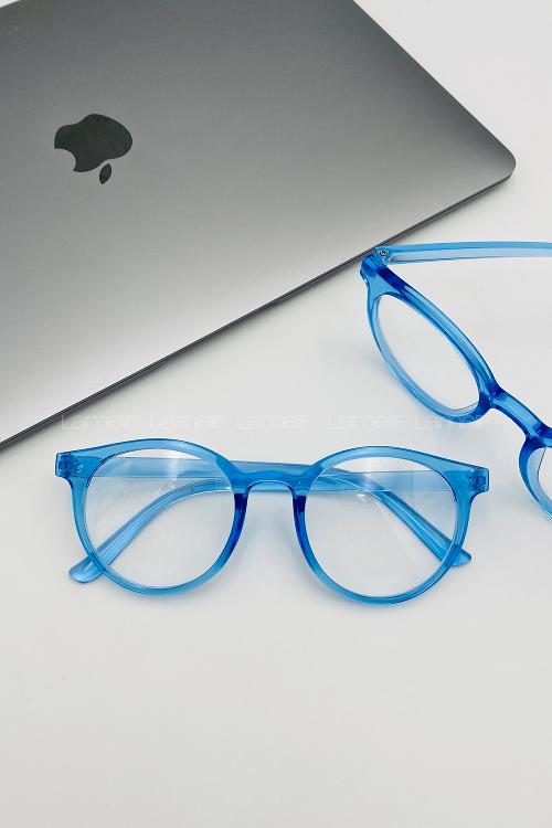 Lamelif Ayris -Mavi Çerçeve Şeffaf Cam- Güneş Gözlüğü