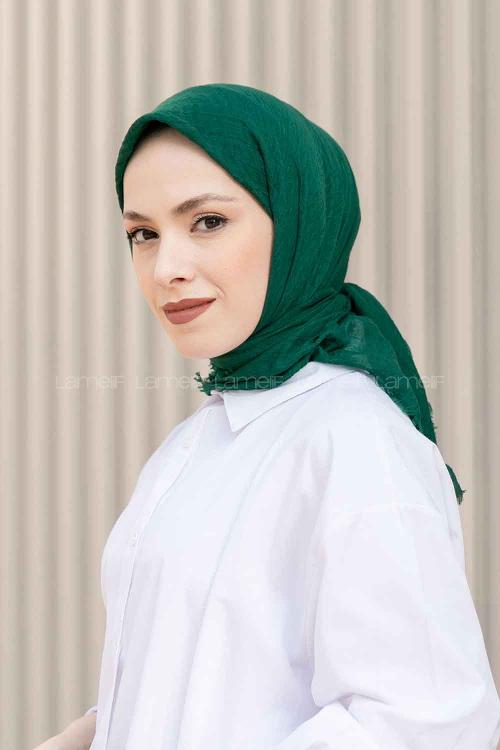 Lamelif Bürümcük Eşarp Zümrüt Yeşili
