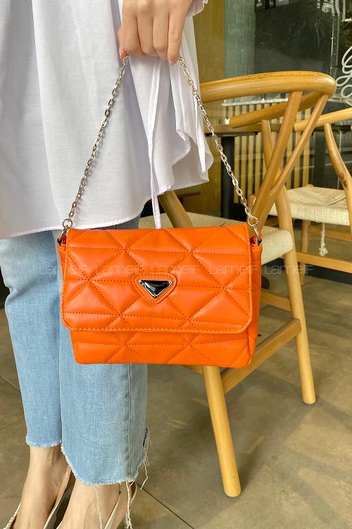Orange With Suspenders Skin Hand Bag Bag