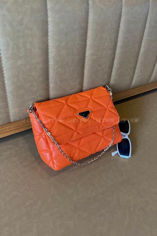 Orange With Suspenders Skin Hand Bag Bag