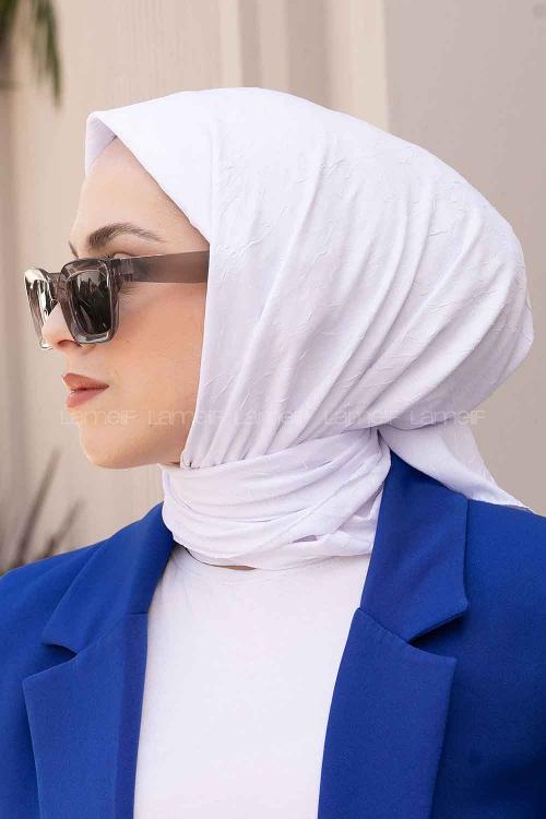 Lamelif Bambu Eşarp Beyaz