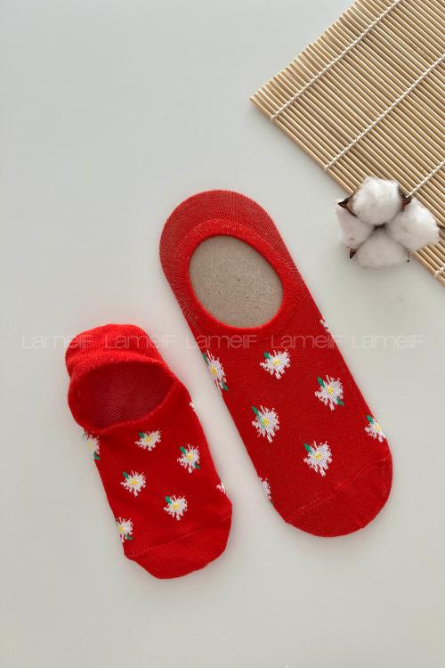 Lamelif Çiçekli Babet Çorap