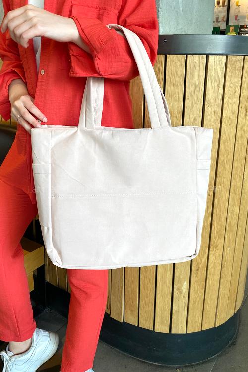 Lamelif 3 Bölmeli Fermuarlı Kol Ve Omuz Kadın Çanta Pudra