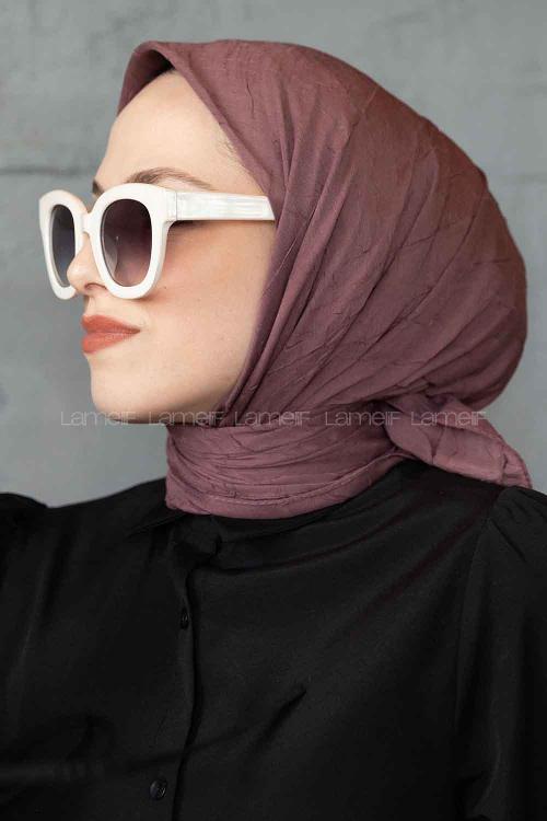 Lamelif Bambu Eşarp Koyu Gül Kurusu