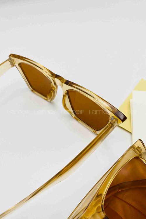 Lamelif Sütlü Kahve Çerçeve Kahve Cam Cat Eye Güneş Gözlüğü