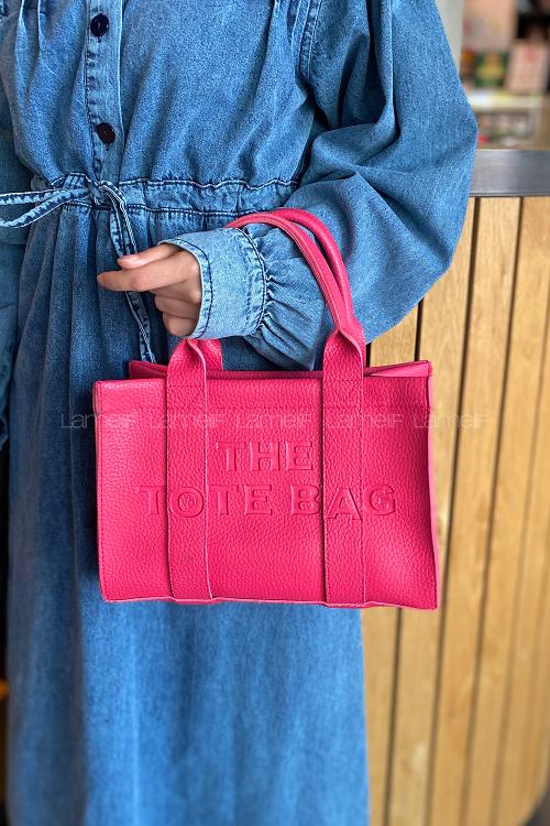 Lamelif Kolon Askılı Tote Bag Kadın El Ve Omuz Çantası Fuşya