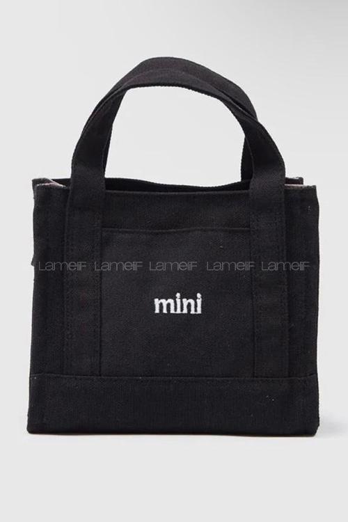 Lamelif Kanvas Mini Kadın Çanta Siyah