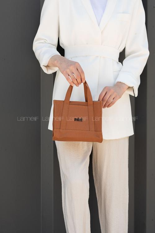 Tan Buckle Skin Hand Bag Bag