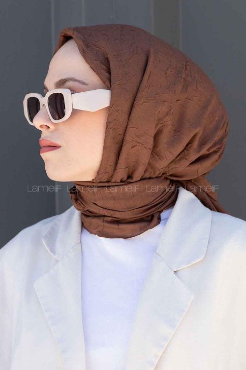 Dark Brown Cotton Fabric Straight Shawl