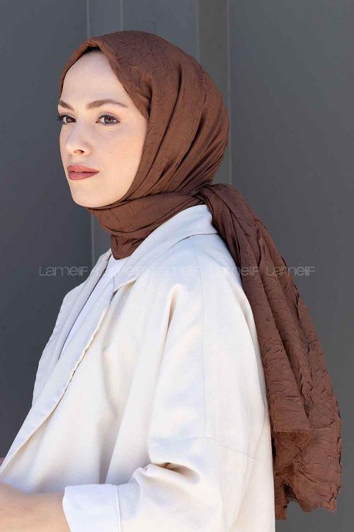 Dark Brown Cotton Fabric Straight Shawl