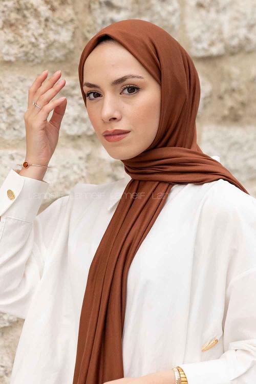 Lamelif Sütlü Kahve Penye Şal