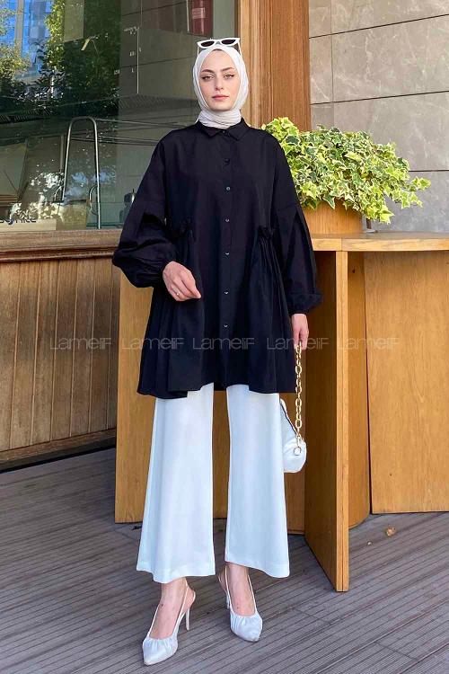 Lamelif Lopez Balon Kol Tunik Siyah