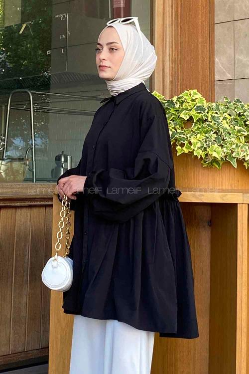 Lamelif Lopez Balon Kol Tunik Siyah