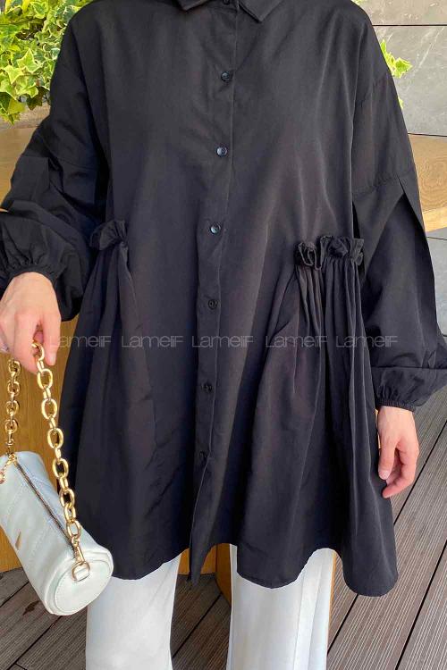 Lamelif Lopez Balon Kol Tunik Siyah