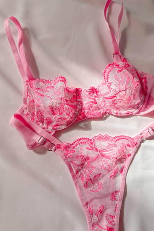 Lamelif Prenses Çiçekli Bra Tül Takım