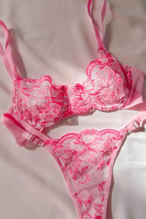 Lamelif Prenses Çiçekli Bra Tül Takım