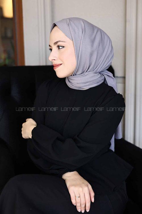 Lamelif Pamuk Caz Şal Koyu Gri