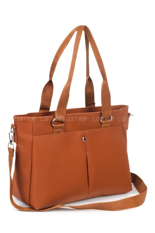 Tan Buckle Skin Hand Bag Bag