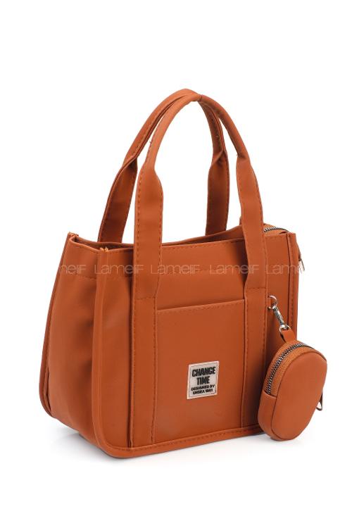 Tan Buckle Skin Hand Bag Bag