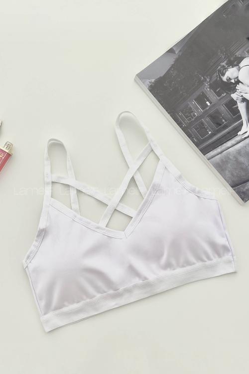 Lamelif Önü Çapraz Askılı Pedli Sporcu Sütyen