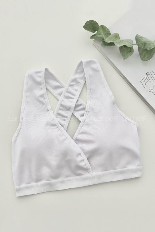 Lamelif Sırt Çapraz Askılı Pedli Sporcu Sütyen