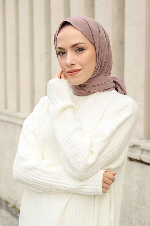 Powder Linen Straight Shawl