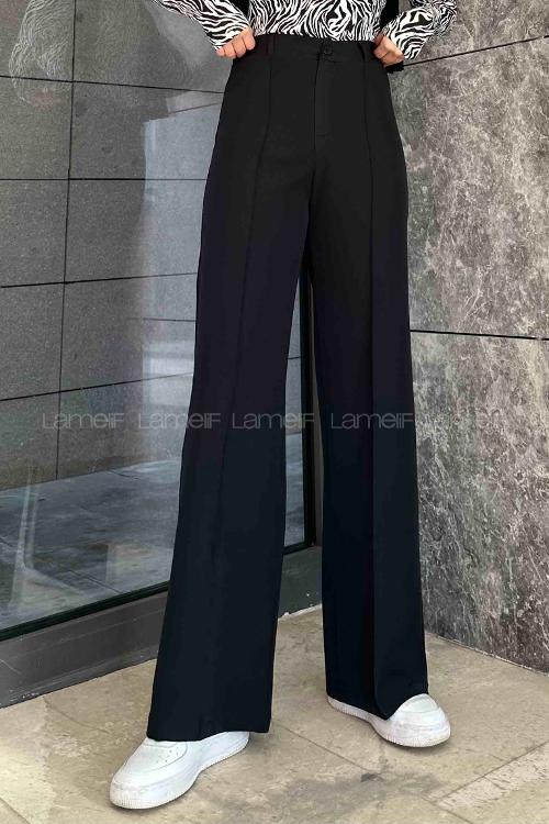 Black Cotton Fabric High Waist Comfortable Pants