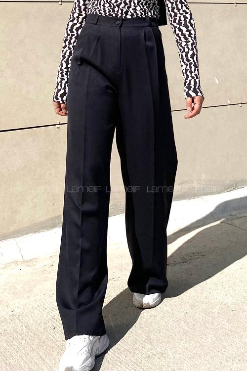 Black Cotton Fabric High Waist Comfortable Pants