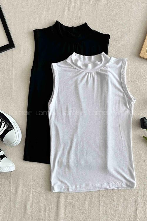 Lamelif Sıfır Kollu İçlik Beyaz