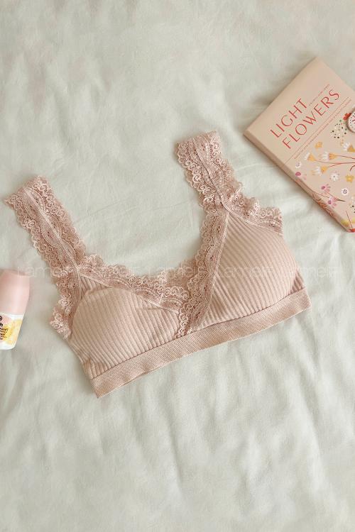 Lamelif Dantel Askılı Pedli Sporcu Sütyen