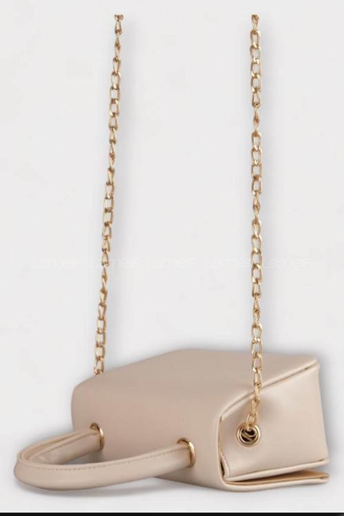 Lamelif Mini Çapraz Askılı Ve El Çantası Helen Vizonrengi