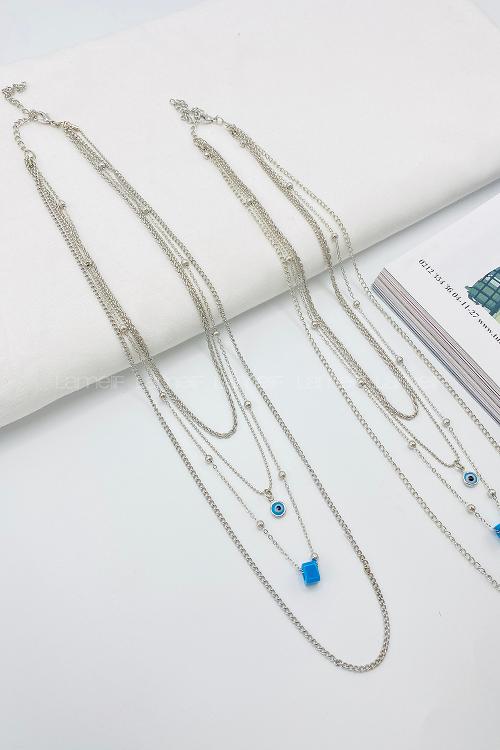 Silver Gold Straight Necklace