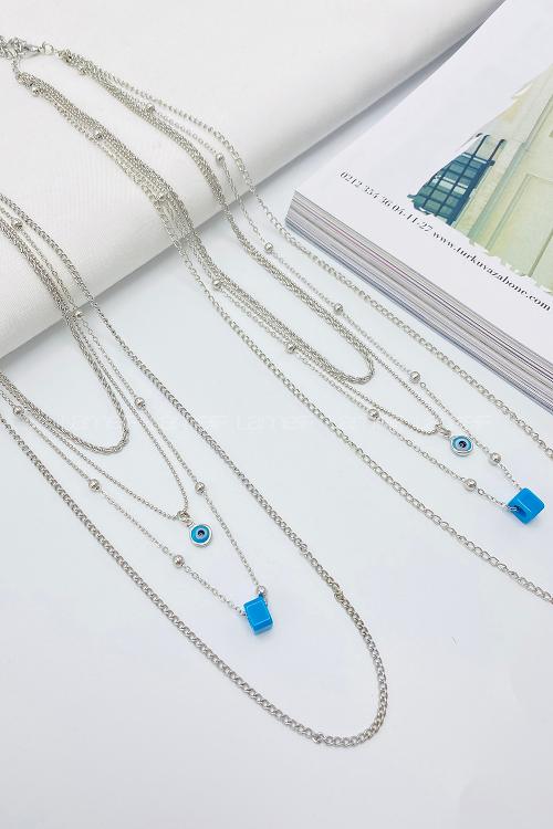 Silver Gold Straight Necklace