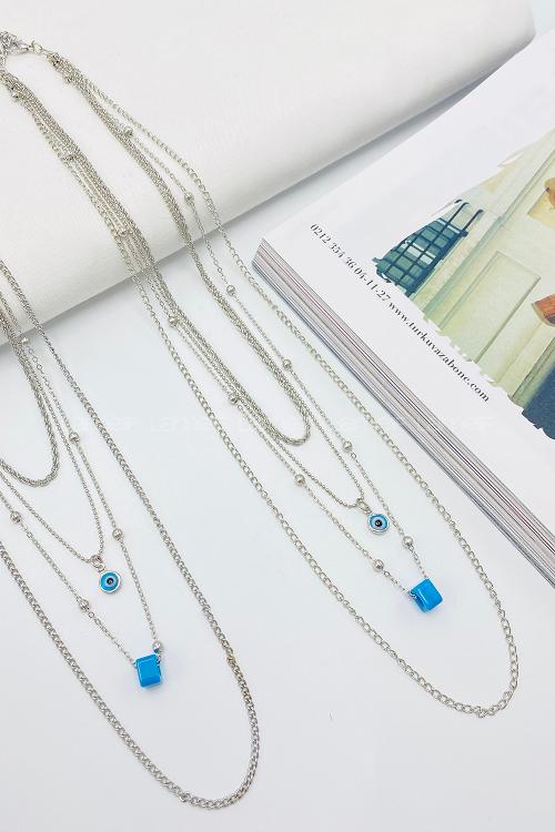 Silver Gold Straight Necklace