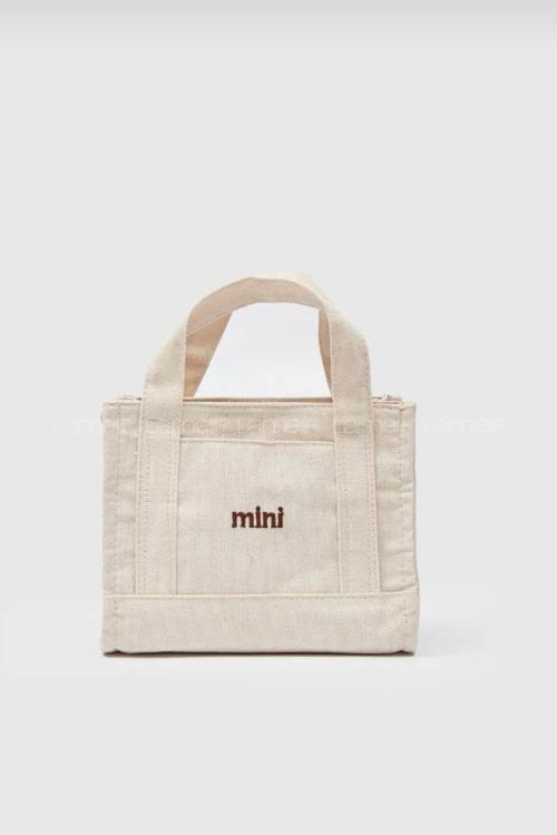 Lamelif Kanvas Mini Kadın Çanta Krem