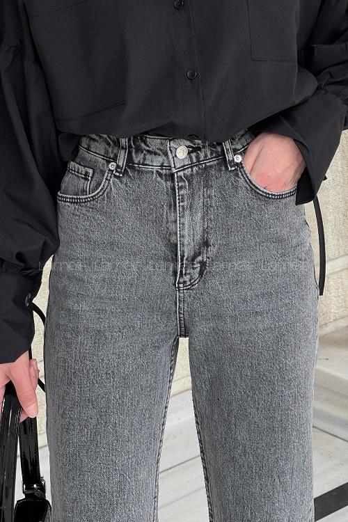 Smoked Denim Normal Waist Denim Pants