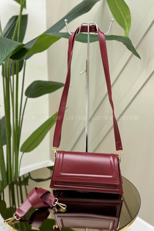 Lamelif Mini Julia Model Kadın El Ve Omuz Çantası Bordo