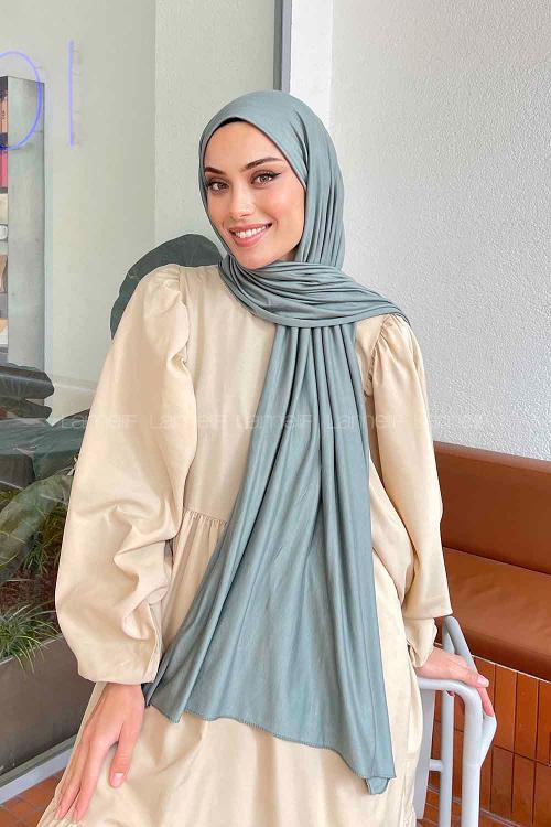 Plum Green Combed Fabric Straight Shawl