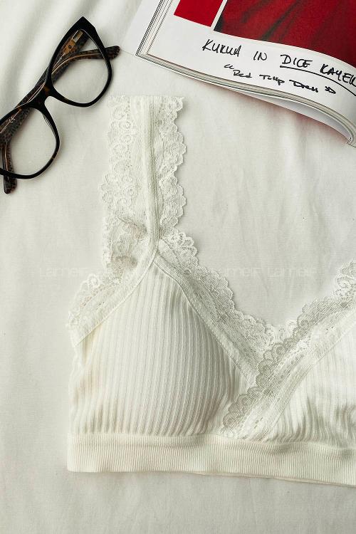 Lamelif Dantel Askılı Pedli Sporcu Sütyen