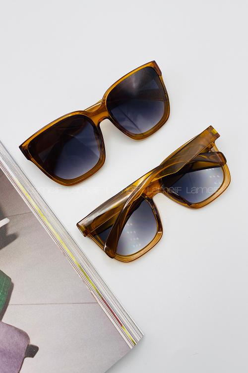 Lamelif Gambri Kahve Çerçeve Güneş Gözlüğü