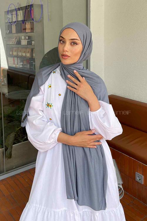 Lamelif Gri Penye Şal
