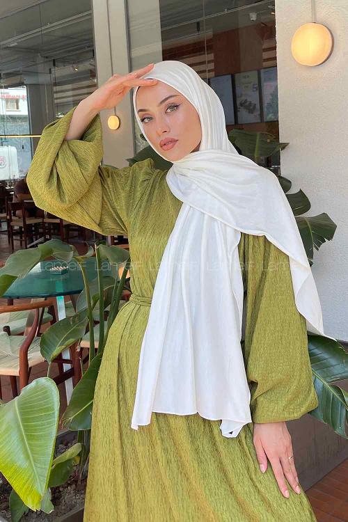 Lamelif Kırık Beyaz Penye Şal